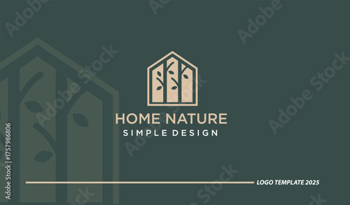 Simple tree house logo, minimalist logo for brand, architecture and real estate