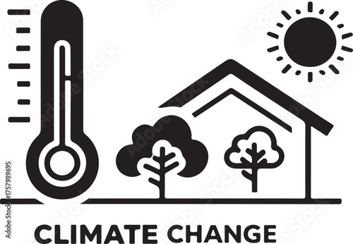 Climate changing nature and environment flat vector illustration