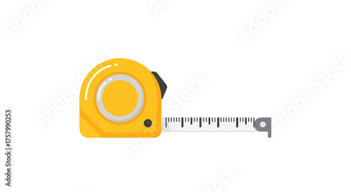 Yellow Retractable Tape Measure for Measurement and Construction.