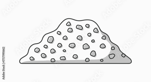 Cartoon Illustration of a Pile of Sugar with Pebbles.