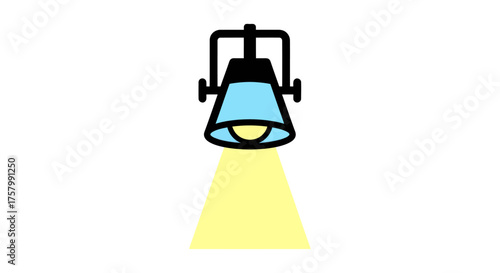Modern Spotlight illuminating a bright yellow beam of light.
