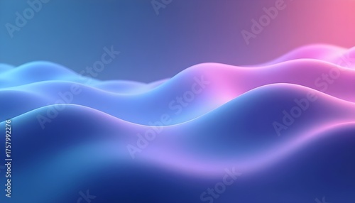 Abstract Neon Gradient Waves Digital Art Smooth Fluid Surface Background