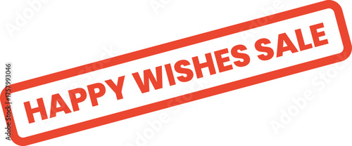Eye catching red Happy Wishes Sale badge for seasonal retail promotions and discounts