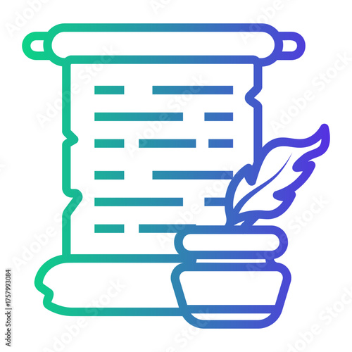 library Line Gradient Icon