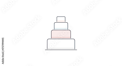 Elegant Multi-Tiered Wedding Cake with Subtle Pink Hues.