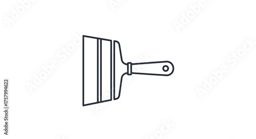 Simple Outline of a Spatula with Handle and Blade.