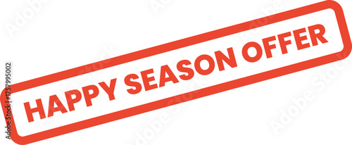 Attractive Happy Season Offer stamp for tempting customers with exclusive seasonal deals