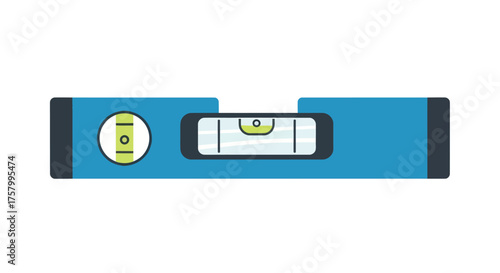 Blue Spirit Level Tool with Bubble for Measuring Horizontal and Vertical Alignment.