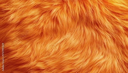 Plakat Intense orange fur texture background image