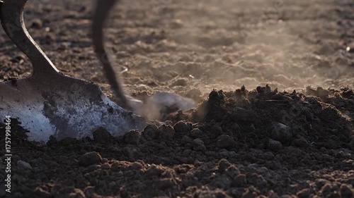 Wallpaper Mural Close up of a person digging in the dirt with a shovel. Torontodigital.ca