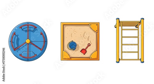 Playground equipment illustration isolated on white background