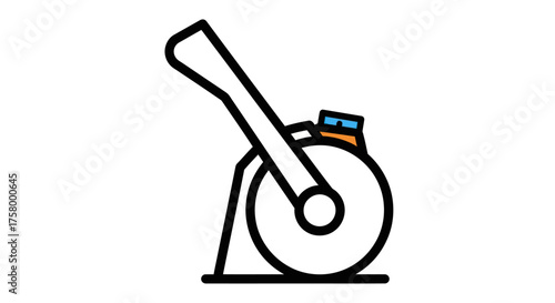 Stylized Icon of a Stationary Exercise Bicycle with Handlebars.