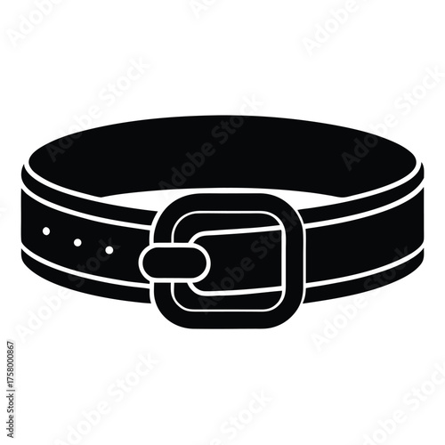 belt with buckle  leather accessory vector icon
