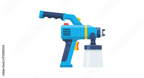 Blue Electric Paint Sprayer with Detachable Container and Trigger.