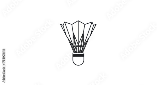 Simple Line Drawing of a Badminton Shuttlecock.