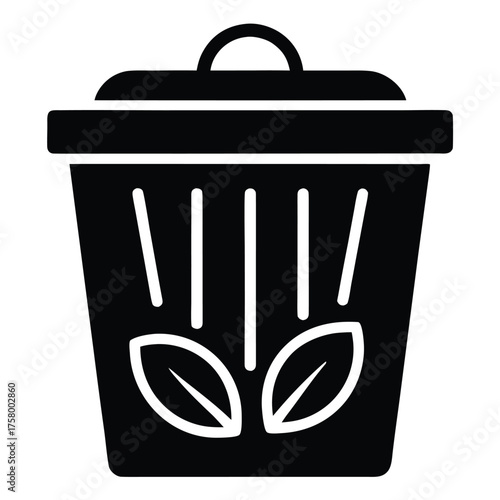 compost bin with organic waste  flat eco vector i