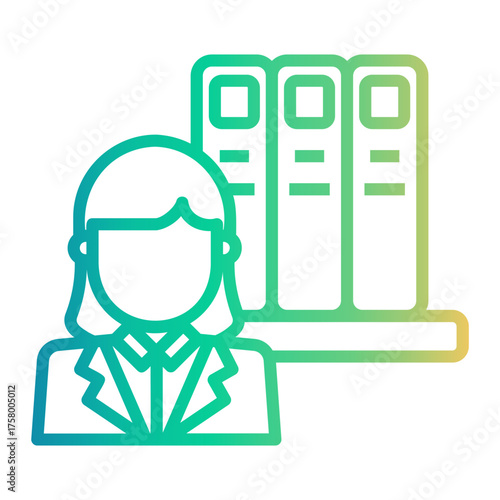 librarian Line Gradient Icon