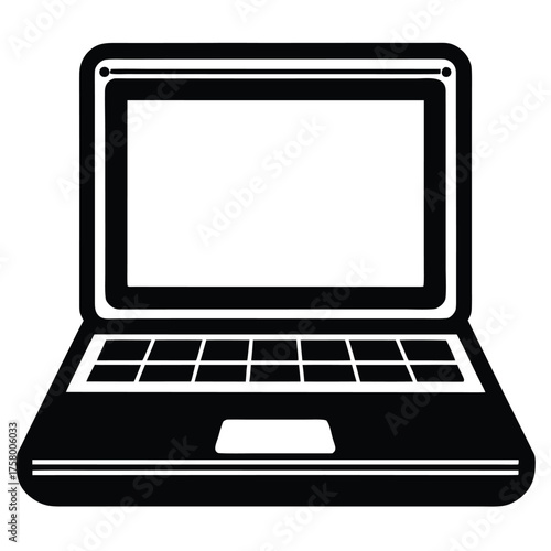 flat vector icon of a laptop with open browser wi