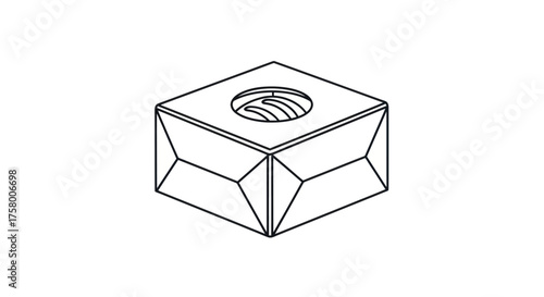 Square Metal Cutting Insert with Central Hole.