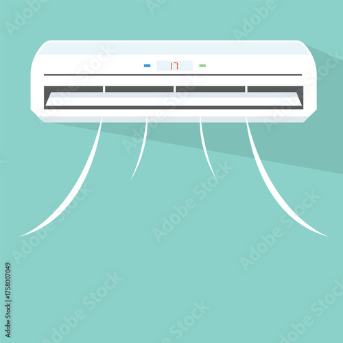 the air conditioner is on in the room vector element design template