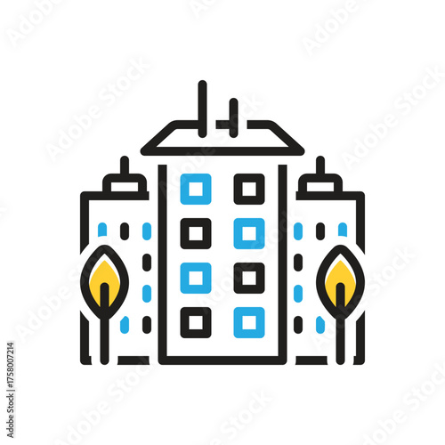 Multi color icon for downtown