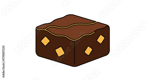 Delicious Chocolate Brownie with Embedded Chocolate Chips.