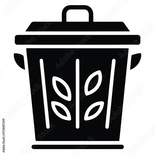 flat vector icon of compost bin  eco garden item