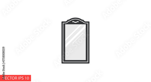 Simple Decorative Rectangular Wall Mirror Icon.