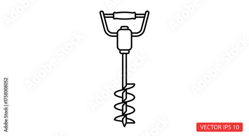 Hand-Operated Earth Auger: A Manual Drilling Tool for Soil and Ground.