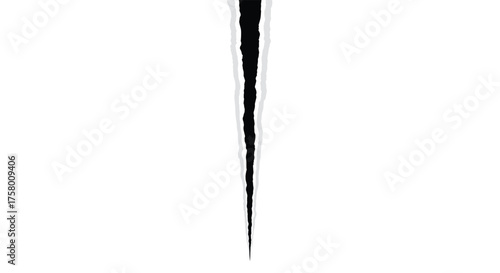 A sharp point of an icicle glistens with sharp lines and delicate texture in winter.