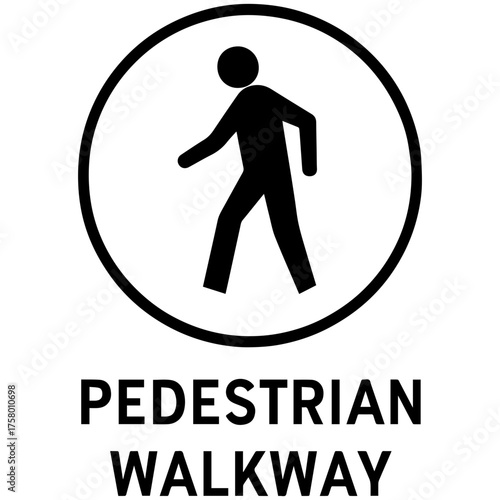 Pedestrian walkway icon with transparent background — representing footpath, pedestrian crossing, or walkway safety.
