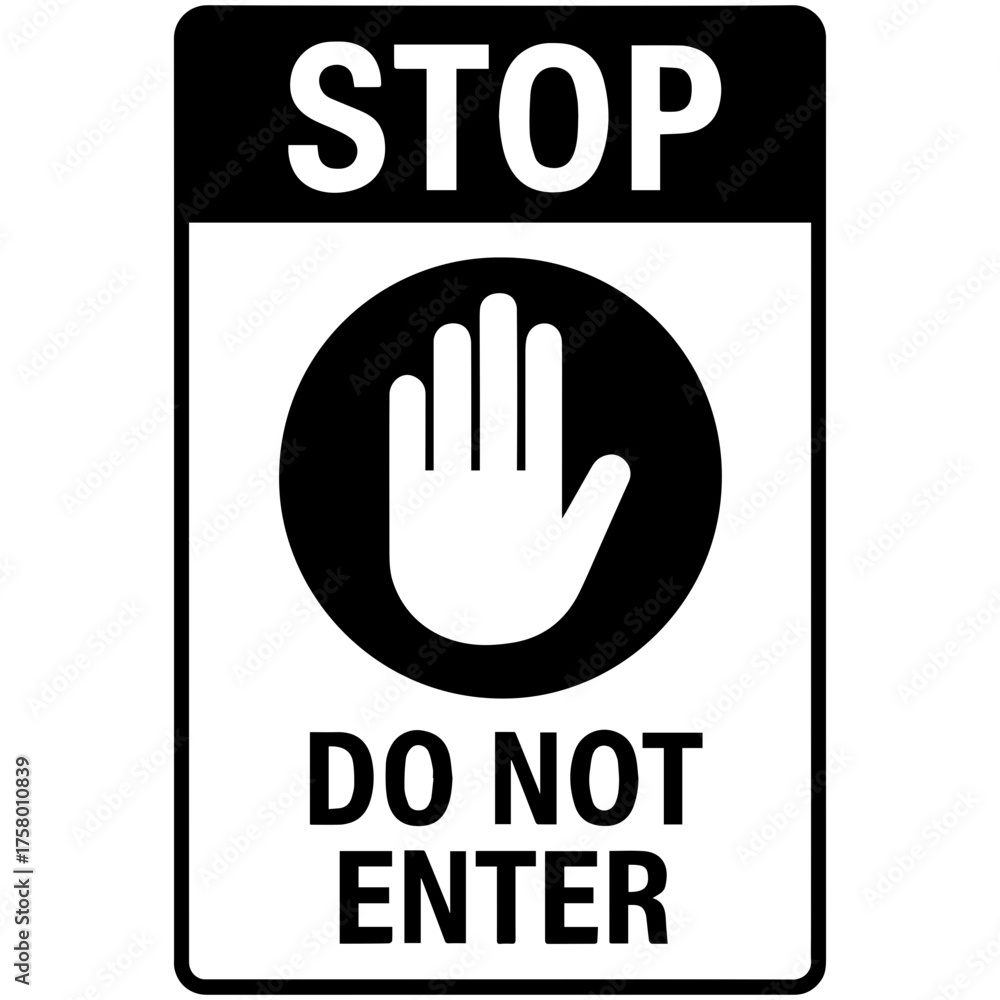 Fototapeta premium Stop do not enter icon with transparent background — representing restricted access, traffic control, or safety warning