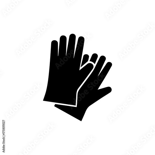 Safety gloves required icon with transparent background — representing hand protection, workplace safety, or personal protective equipment.

