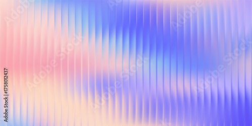 Fractal distortion texture, ribbed prism surface in iridescent tones. Vibrant ripple gradient, luminous optical field, vector illustration