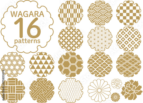 和柄の雪輪パターンセット