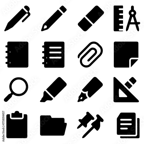 Office Tools: An assortment of essential office tools, meticulously arranged to symbolize the foundational elements of creativity, precision.