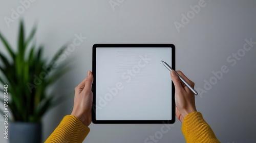 Pitch presenter using digital pen on tablet to annotate slides in realtime