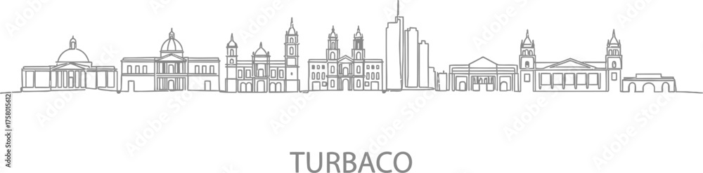 Obraz premium Turbaco City Skyline Outline