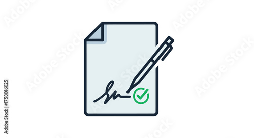 Document with Signature and Pen Icon.