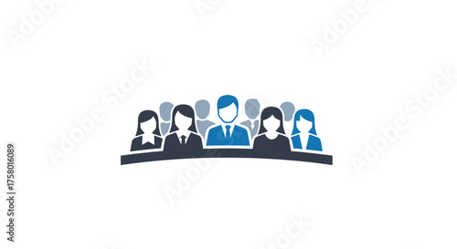 Diverse group of professionals in a meeting or conference setting.
