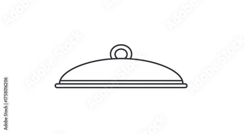 Simple Line Art Illustration of a Covered Dish.
