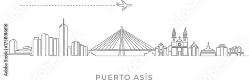 Puerto Asis Skyline with Airplane