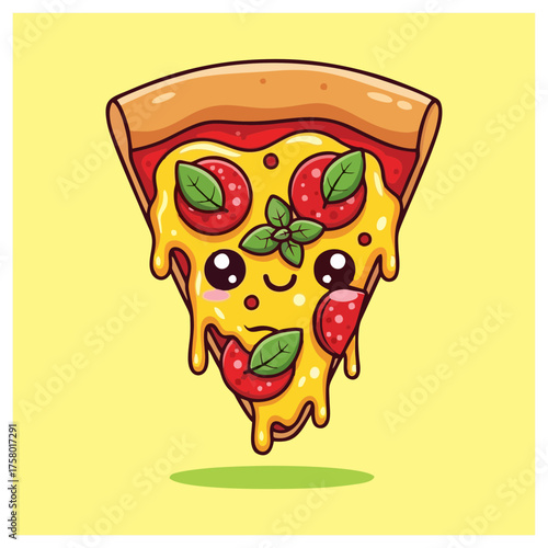funny cartoon pizza face