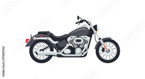 Sleek Dark Motorcycle with Chrome Accents and Spoked Wheels.