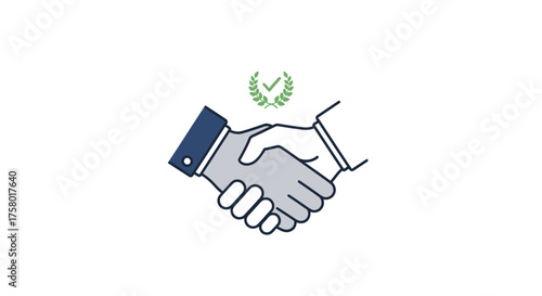 Two hands shaking in a gesture of agreement and partnership.
