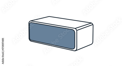 Sleek Rectangular Portable Bluetooth Speaker with Blue Fabric Grill.