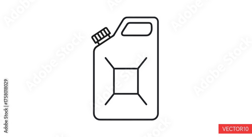 Black and White Line Art of a Fuel Canister.