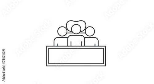 Simple Line Art Illustration of a Group of People.