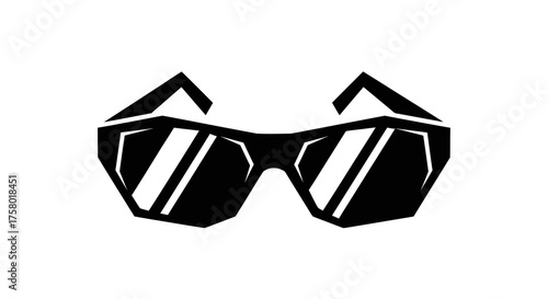 Modern Geometric Sunglasses with Dark Lenses and Angular Frames.