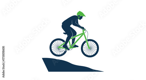 Silhouette of Cyclist Performing Stunt on Mountain Bike.